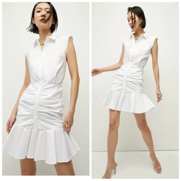 Veronica Beard Corescape Ruched Shirt Dress‎ Sz 2